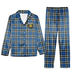 ScotsTee Shop Scottish McTavish Dress Modern Crest Tartan Pajama Satin Velvet Flannel Pajama Set