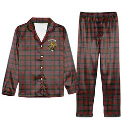 ScotsTee Shop Scottish McPherson Ancient Crest Tartan Pajama Satin Velvet Flannel Pajama Set