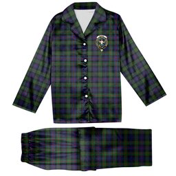ScotsTee Shop Scottish Murray of Atholl Crest Tartan Pajama Satin Velvet Flannel Pajama Set