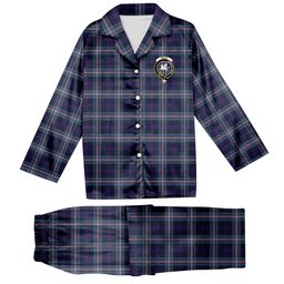 ScotsTee Shop Scottish Nevoy Crest Tartan Pajama Satin Velvet Flannel Pajama Set