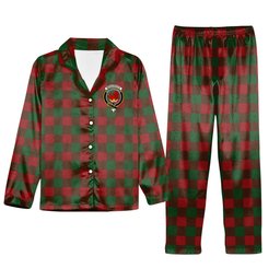 ScotsTee Shop Scottish Moncreiffe Crest Tartan Pajama Satin Velvet Flannel Pajama Set