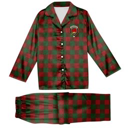 ScotsTee Shop Scottish Moncreiffe Crest Tartan Pajama Satin Velvet Flannel Pajama Set