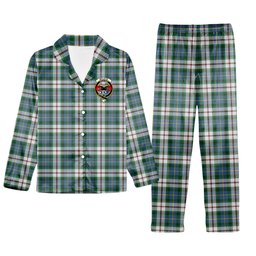 ScotsTee Shop Scottish McLeod Of Californian Ancient Crest Tartan Pajama Satin Velvet Flannel Pajama Set