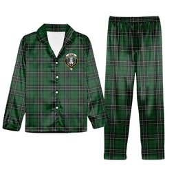 ScotsTee Shop Scottish McLean of Duart Hunting Crest Tartan Pajama Satin Velvet Flannel Pajama Set