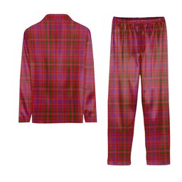 ScotsTee Shop Scottish McLeod Red Ancient Crest Tartan Pajama Satin Velvet Flannel Pajama Set