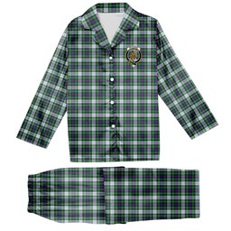 ScotsTee Shop Scottish McKenzie Dress Modern Crest Tartan Pajama Satin Velvet Flannel Pajama Set