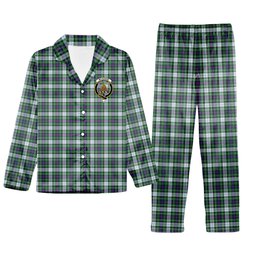 ScotsTee Shop Scottish McKenzie Dress Modern Crest Tartan Pajama Satin Velvet Flannel Pajama Set