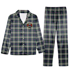 ScotsTee Shop Scottish McLeod Of Californian Crest Tartan Pajama Satin Velvet Flannel Pajama Set