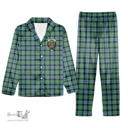 ScotsTee Shop Scottish Melville SC Crest Tartan Pajama Satin Velvet Flannel Pajama Set