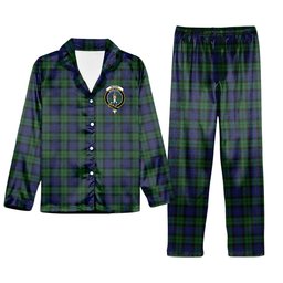 ScotsTee Shop Scottish McKay Modern Crest Tartan Pajama Satin Velvet Flannel Pajama Set
