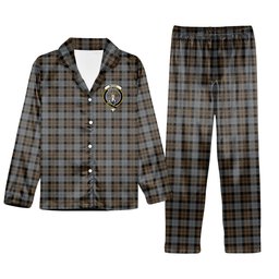 ScotsTee Shop Scottish McKay Weathered Crest Tartan Pajama Satin Velvet Flannel Pajama Set