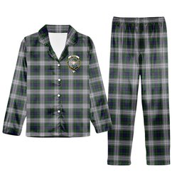 ScotsTee Shop Scottish Murray of Atholl Dress Crest Tartan Pajama Satin Velvet Flannel Pajama Set
