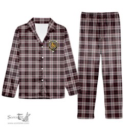 ScotsTee Shop Scottish McPherson Crest Tartan Pajama Satin Velvet Flannel Pajama Set