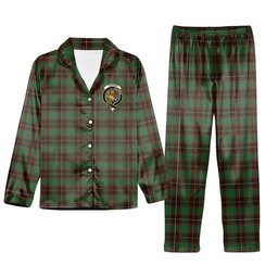 ScotsTee Shop Scottish McPhee Hunting Modern Crest Tartan Pajama Satin Velvet Flannel Pajama Set