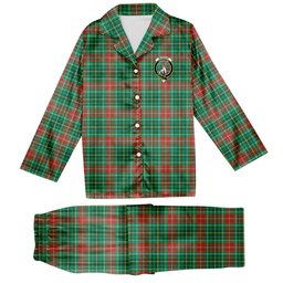 ScotsTee Shop Scottish Muirhead Modern Crest Tartan Pajama Satin Velvet Flannel Pajama Set