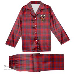 ScotsTee Shop Scottish Moffat District Modern Crest Tartan Pajama Satin Velvet Flannel Pajama Set