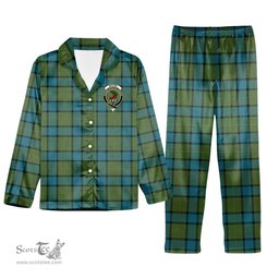 ScotsTee Shop Scottish Moore Ancient Crest Tartan Pajama Satin Velvet Flannel Pajama Set