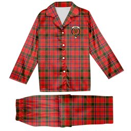 ScotsTee Shop Scottish Munro Modern Crest Tartan Pajama Satin Velvet Flannel Pajama Set