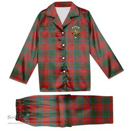 ScotsTee Shop Scottish McPherson of Cluny Ancient Crest Tartan Pajama Satin Velvet Flannel Pajama Set