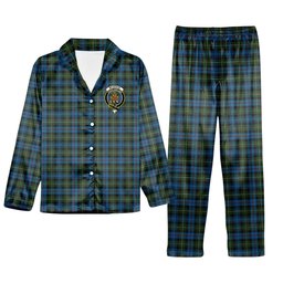 ScotsTee Shop Scottish Mckenzie Crest Tartan Pajama Satin Velvet Flannel Pajama Set