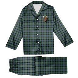 ScotsTee Shop Scottish Melville Crest Tartan Pajama Satin Velvet Flannel Pajama Set