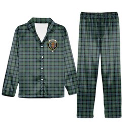 ScotsTee Shop Scottish Melville Crest Tartan Pajama Satin Velvet Flannel Pajama Set