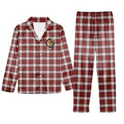 ScotsTee Shop Scottish McPhee Dress Ancient Crest Tartan Pajama Satin Velvet Flannel Pajama Set