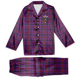 ScotsTee Shop Scottish Montgomery Modern Crest Tartan Pajama Satin Velvet Flannel Pajama Set