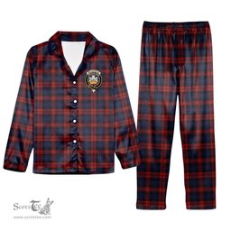 ScotsTee Shop Scottish McLaughlin Crest Tartan Pajama Satin Velvet Flannel Pajama Set