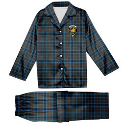 ScotsTee Shop Scottish McTavish Hunting Modern Crest Tartan Pajama Satin Velvet Flannel Pajama Set