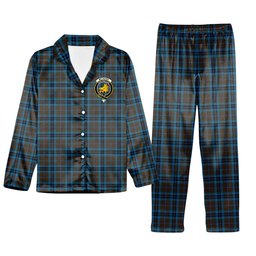 ScotsTee Shop Scottish McTavish Hunting Modern Crest Tartan Pajama Satin Velvet Flannel Pajama Set