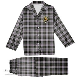 ScotsTee Shop Scottish McPherson Dress Ancient Crest Tartan Pajama Satin Velvet Flannel Pajama Set