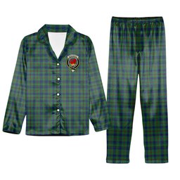 ScotsTee Shop Scottish Moncreiffe of Atholl Modern Crest Tartan Pajama Satin Velvet Flannel Pajama Set