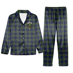 ScotsTee Shop Scottish McLaren Crest Tartan Pajama Satin Velvet Flannel Pajama Set