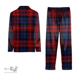 ScotsTee Shop Scottish McLachlan Modern Crest Tartan Pajama Satin Velvet Flannel Pajama Set