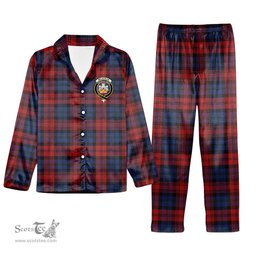 ScotsTee Shop Scottish McLachlan Modern Crest Tartan Pajama Satin Velvet Flannel Pajama Set