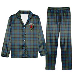 ScotsTee Shop Scottish McNicol Hunting Crest Tartan Pajama Satin Velvet Flannel Pajama Set
