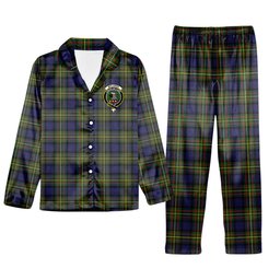 ScotsTee Shop Scottish McLaren Modern Crest Tartan Pajama Satin Velvet Flannel Pajama Set