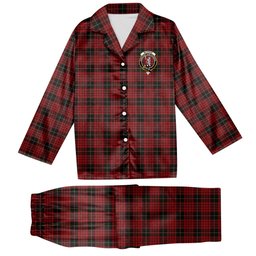 ScotsTee Shop Scottish McSwan Crest Tartan Pajama Satin Velvet Flannel Pajama Set