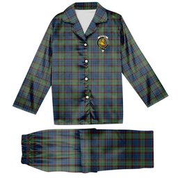 ScotsTee Shop Scottish Nicolson Hunting Ancient Crest Tartan Pajama Satin Velvet Flannel Pajama Set