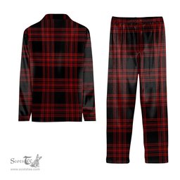ScotsTee Shop Scottish Menzies Hunting Crest Tartan Pajama Satin Velvet Flannel Pajama Set