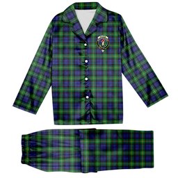 ScotsTee Shop Scottish Meldrum Crest Tartan Pajama Satin Velvet Flannel Pajama Set