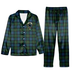 ScotsTee Shop Scottish McKie Crest Tartan Pajama Satin Velvet Flannel Pajama Set
