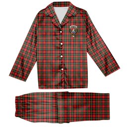 ScotsTee Shop Scottish Monypenny Crest Tartan Pajama Satin Velvet Flannel Pajama Set