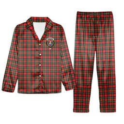 ScotsTee Shop Scottish Monypenny Crest Tartan Pajama Satin Velvet Flannel Pajama Set