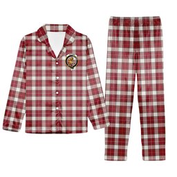 ScotsTee Shop Scottish McPhee Dress Modern Crest Tartan Pajama Satin Velvet Flannel Pajama Set