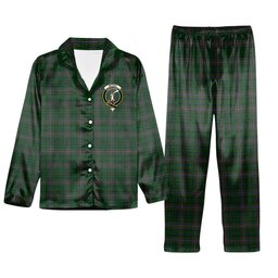 ScotsTee Shop Scottish McRae Crest Tartan Pajama Satin Velvet Flannel Pajama Set