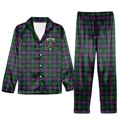ScotsTee Shop Scottish Morrison Modern Crest Tartan Pajama Satin Velvet Flannel Pajama Set