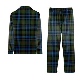 ScotsTee Shop Scottish Newlands of Lauriston Crest Tartan Pajama Satin Velvet Flannel Pajama Set