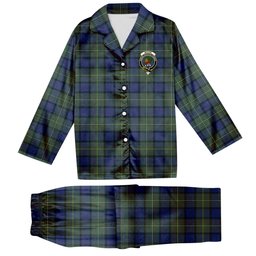 ScotsTee Shop Scottish Moore Modern Crest Tartan Pajama Satin Velvet Flannel Pajama Set